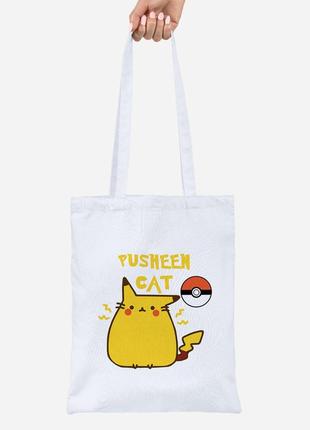 Эко сумка шопер lite кот пушин (pusheen cat) (92102-3348)
