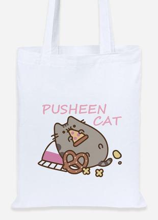 Еко-сумка шоппер lite кіт пушин (pusheen cat) (92102-3347)2 фото