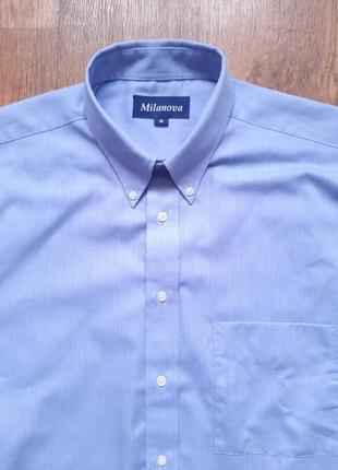 Сорочка голуба блакитна синя milanova 16" розмір l, xl