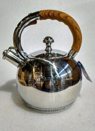 Чайник со свистком bohmann bh 8052 wood1 фото