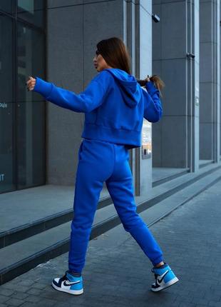 Спортивний костюм жіночий на змійці теплий прогулянковий на флісі2 фото