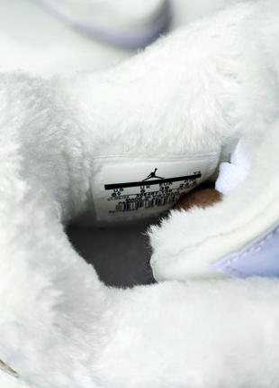 Зимние кожаные женские кроссовки nike air белые❄️3 фото