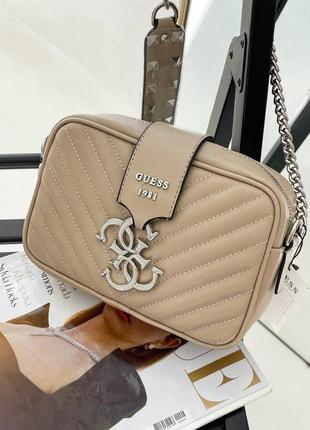 Сумка guess penelope beige9 фото