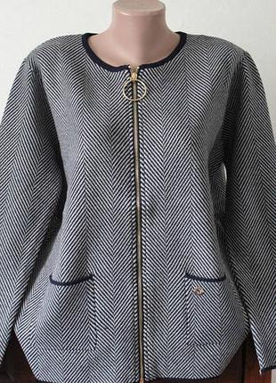 Кофта кардиган на змейке в мелкую полоску ,зигзаг, с кармашками,польша.
