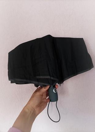 Парасолька зонт автомат компактний з сірою каймою.1 фото