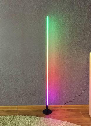 Напольный угловой led торшер 1.5м лед лампа ночник rgb подсветка два вида управления8 фото
