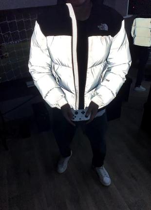 Мужская женская зимняя куртка пуховик the north face оверсайз до -30*с тнф унисекс рефлективная