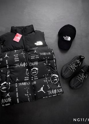 Мужская жилетка the north face 700 черная молодежная с принтами жилет тнф безрукавка зе норд фейс