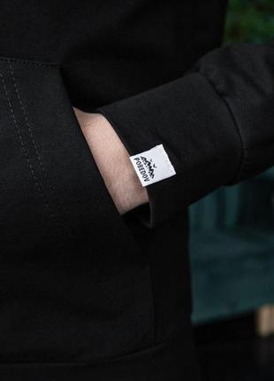 Мужское худи одонотонное базовое весеннее осеннее classic черное | кофта мужская с...