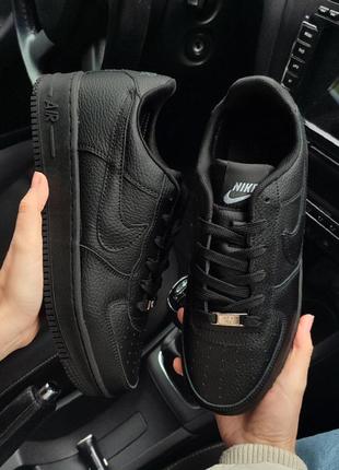 Мужские кроссовки nike air force 1 black черные найк аир форс6 фото