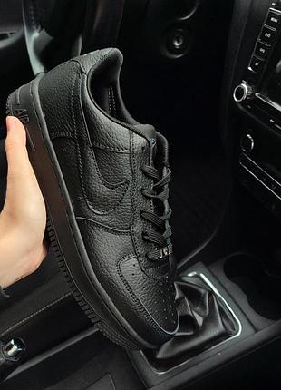 Чоловічі кросівки nike air force 1 black чорні найк аїр форс