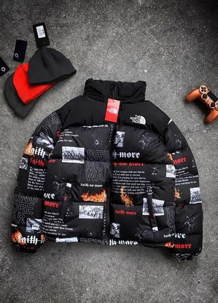 Мужская женская зимняя куртка пуховик the north face оверсайз до -30*с тнф унисекс черная
