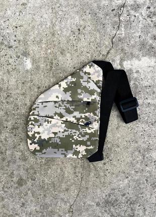 Чоловіча сумка-кобура через плече піксель камуфляж  ⁇  месенджер барсетка на плече мілітарі2 фото