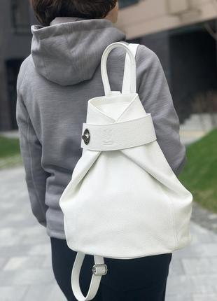 Кожаный белый рюкзак stella, италия, цвета в ассортименте