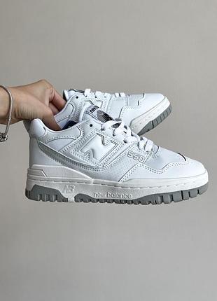 Женские кожаные кроссовки,кеды new balance 550 white grey