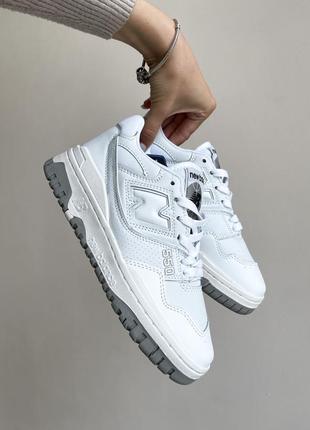 Женские кожаные кроссовки,кеды new balance 550 white grey2 фото