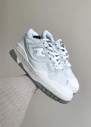 Женские кожаные кроссовки,кеды new balance 550 white grey4 фото