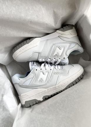 Женские кожаные кроссовки,кеды new balance 550 white grey7 фото