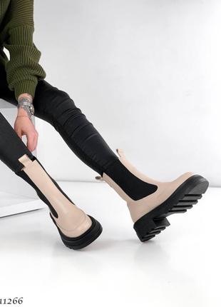 Шкіряні зимові черевики челсі з натуральної шкіри кожаные зимние ботинки челси натуральная кожа5 фото