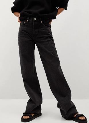 Широкие длинные джинсы от mango, 32р, испания