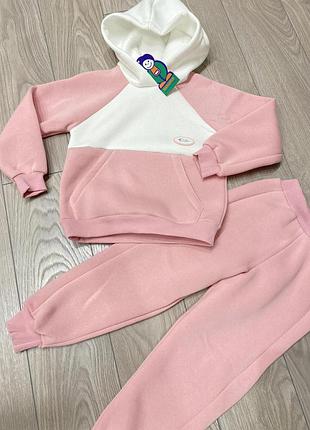 Спортивный костюм утепленный розовый для девочки одягайко 110, 116, 122, 128