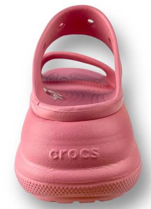 Крокс шлепанцы розовые на платформе crocs classic crush - heeled mules blossom9 фото