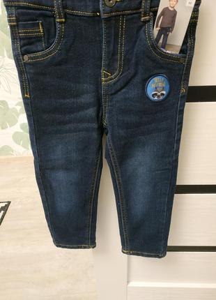 Теплые брюки джинсы на трикотажной подкладке на мальчика 92, 116 см. pocopiano3 фото
