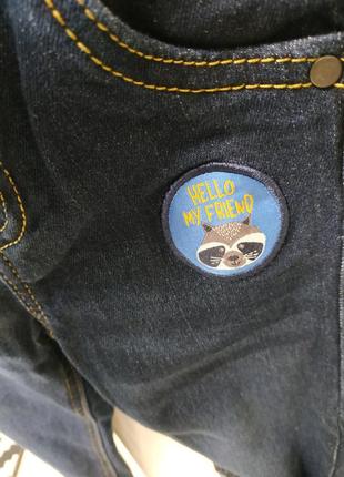 Теплые брюки джинсы на трикотажной подкладке на мальчика 92, 116 см. pocopiano6 фото