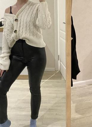Кожаные лосины zara