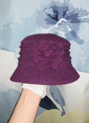 Королевская фиолетовая шляпа jane anne designs / панама из натуральной шерсти1 фото