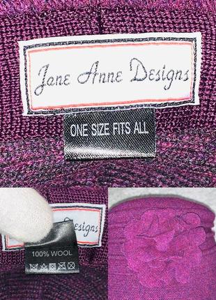 Королевская фиолетовая шляпа jane anne designs / панама из натуральной шерсти5 фото