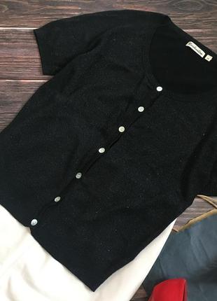 Чёрная с люрексом кофта свитер на пуговицах marshmallow4 фото