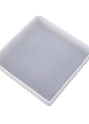 Форма для епоксидної смоли finding молд квадрат підставка під склянку білий силіконовий 105 мм x 105 мм х 10 мм