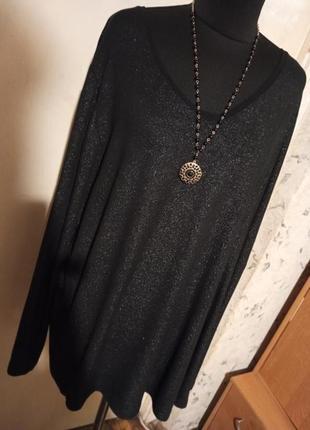 Трикотажна,чорна блузка з мерцанієм,великого розміру,esmara