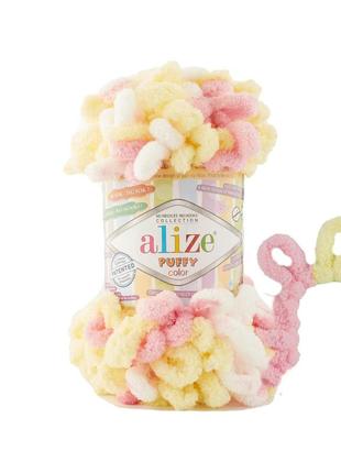 Пряжа alize puffy color 6369 алізе пуффі колор