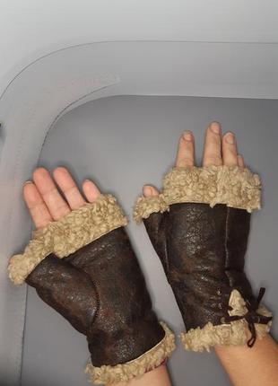 Мінетки, перчатки замшеві2 фото