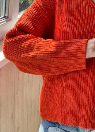 Морковный свободный массивный свитер 1+1=34 фото