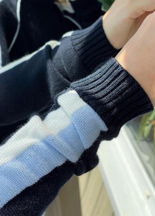 Теплый плотный синий свитер с шерстью 1+1=38 фото