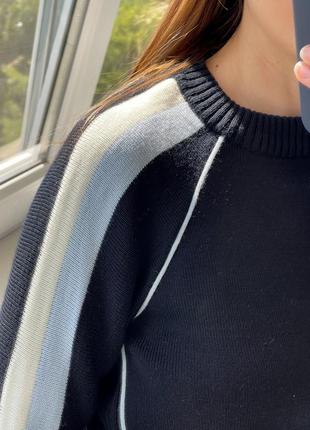 Теплый плотный синий свитер с шерстью 1+1=37 фото
