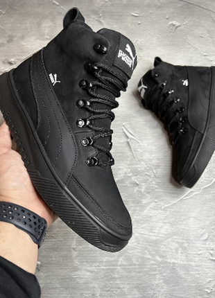 Шкіряні чоловічі теплі кросівки черевики ботинки кожаные мужские теплые кроссовки зимние ботинки нат