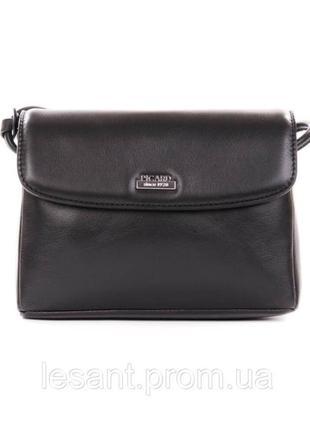 Сумка женская picard кожаная через плечо черная