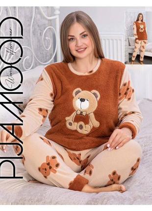 Пижама тёплая (кофта + штаны) pijamood с принтом. размеры от 46 до 522 фото