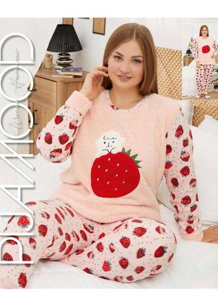 Пижама тёплая (кофта + штаны) pijamood с принтом. размеры от 46 до 526 фото