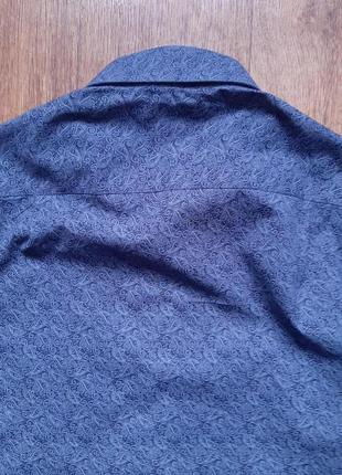 Сорочка синя з принтом river island slim fit , розмір s m коттон6 фото