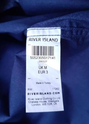 Сорочка синя з принтом river island slim fit , розмір s m коттон9 фото