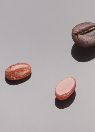 Фурнітура кабошон міні овал авантюрин золотий пісок d-8х5мм