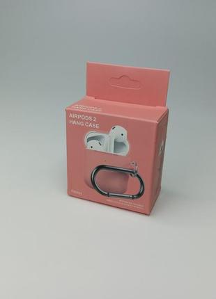 Чехол hand case original для airpods 1 / 2 с карабином плотный силиконовый чехол для наушников розовый7 фото