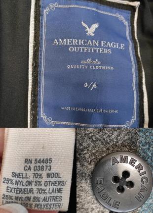 American eagle шерстяне пальто з капішоном манто жіноче тепле осінь зима в клітинку в клітку клетку5 фото