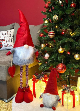 Новогодный гном, 128 см, эльф санта гномик родожественский скандинавский, эльф, рождественский эльф8 фото