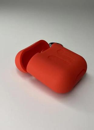 Чохол для airpods 1 / 2 з карабіном щільний силіконовий чохол для навушників червоний4 фото